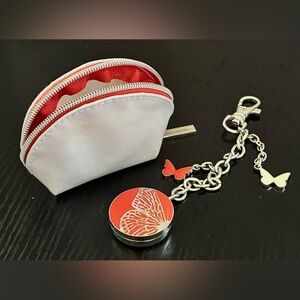 Bath & Bodyworks Limited Edition Butterfly Flower Solid Perfume Charm & Pouch